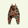 Lottie & Lysh example slim strap romper in burnt floral with olive cuffs