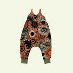 Lottie & Lysh example slim strap romper in burnt floral with olive cuffs