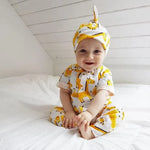 giraffes romper and hat set 