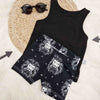 ethically made children's monochrome cycling shorts with lion print design
