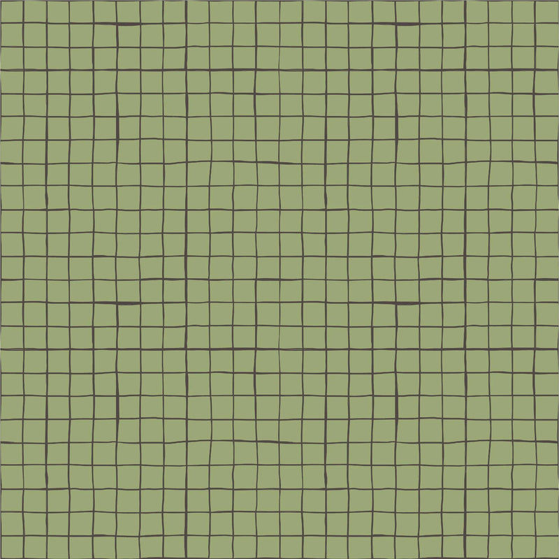 sage grid printed jersey fabric by lottie and lysh