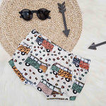 campervan printed baby and toddler shorts