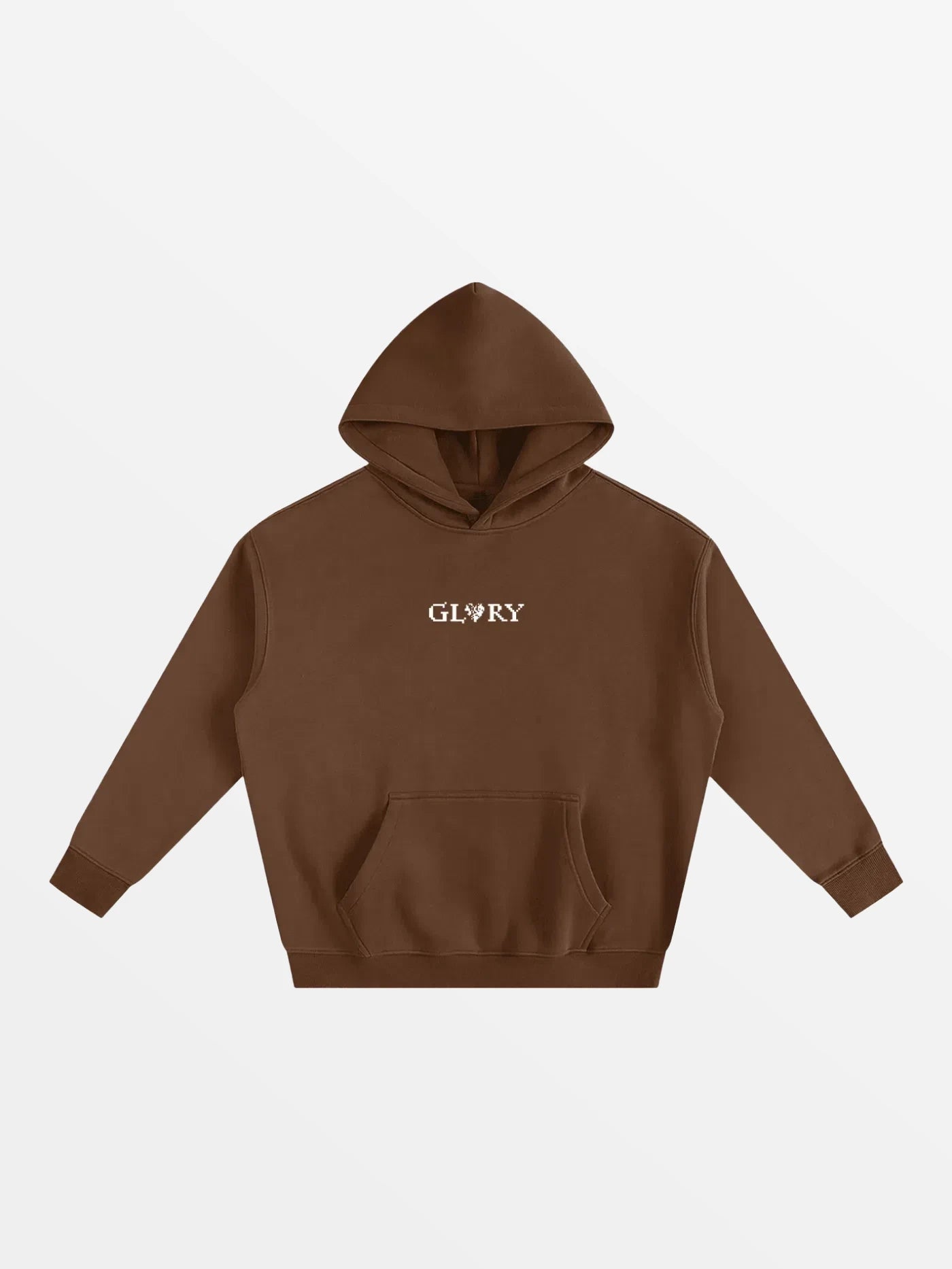 HOODIE "LOVE"-SHINEANDGLORY-Coffee-S-SHINEANDGLORY