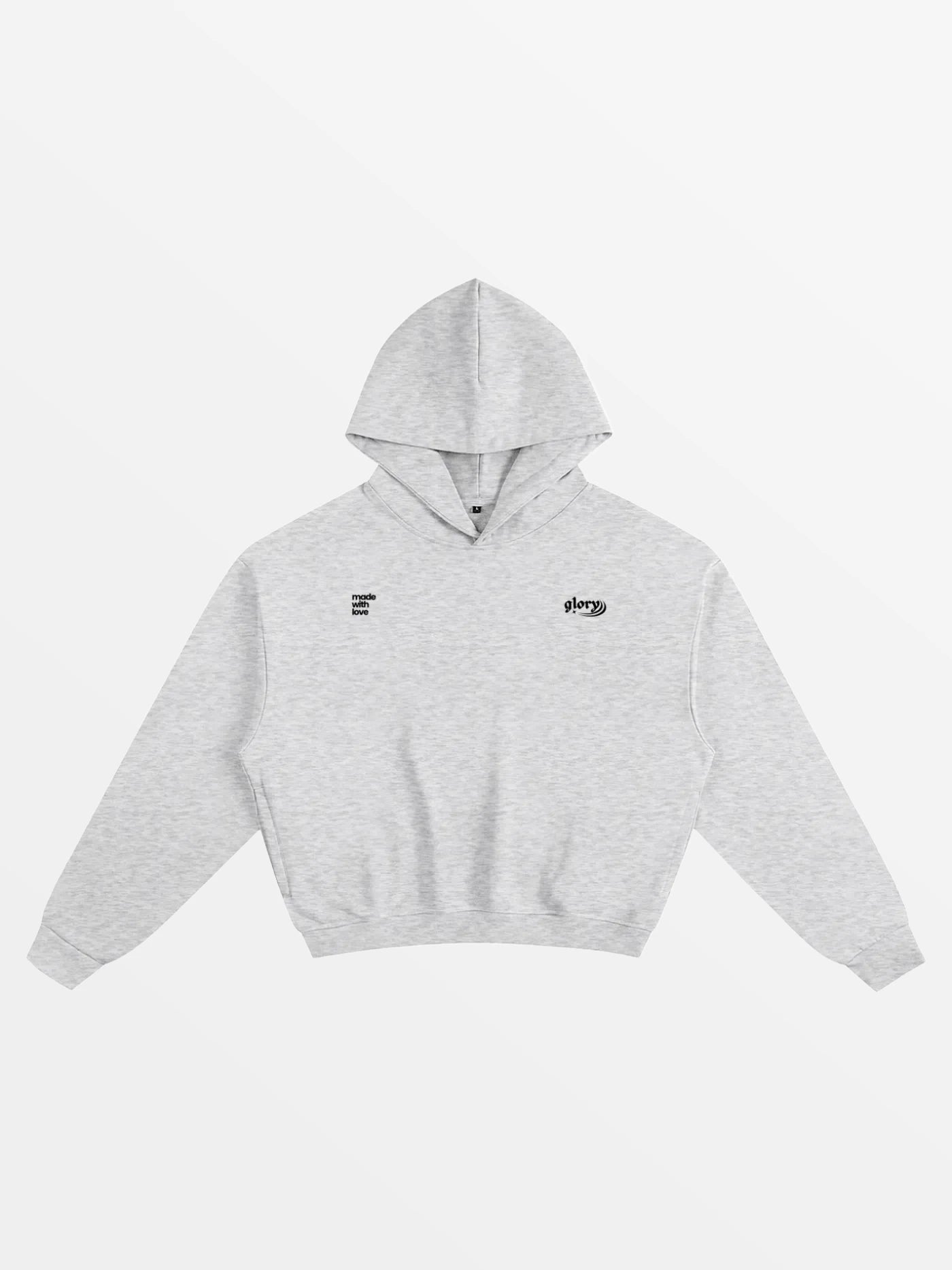 HOODIE "SANTO"-SHINEANDGLORY-Flower Gris-S-SHINEANDGLORY